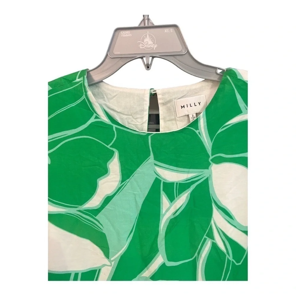 Milly Stencil-Floral Brynn Cotton Mini Dress Summer Beach Tropical Size 2 M1‎